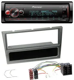 Pioneer Bluetooth USB MP3 DAB Autoradio für Opel Corsa C ISO 2000-2004 aluminium