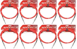 Инструментальный кабель Rockville RCGT6.0R Red 1.8 м (8 штук)