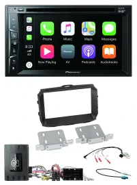 Автомагнитола Pioneer 2-DIN USB DVD Bluetooth DAB для Alfa Romeo Giulietta с адаптером управления на руле
