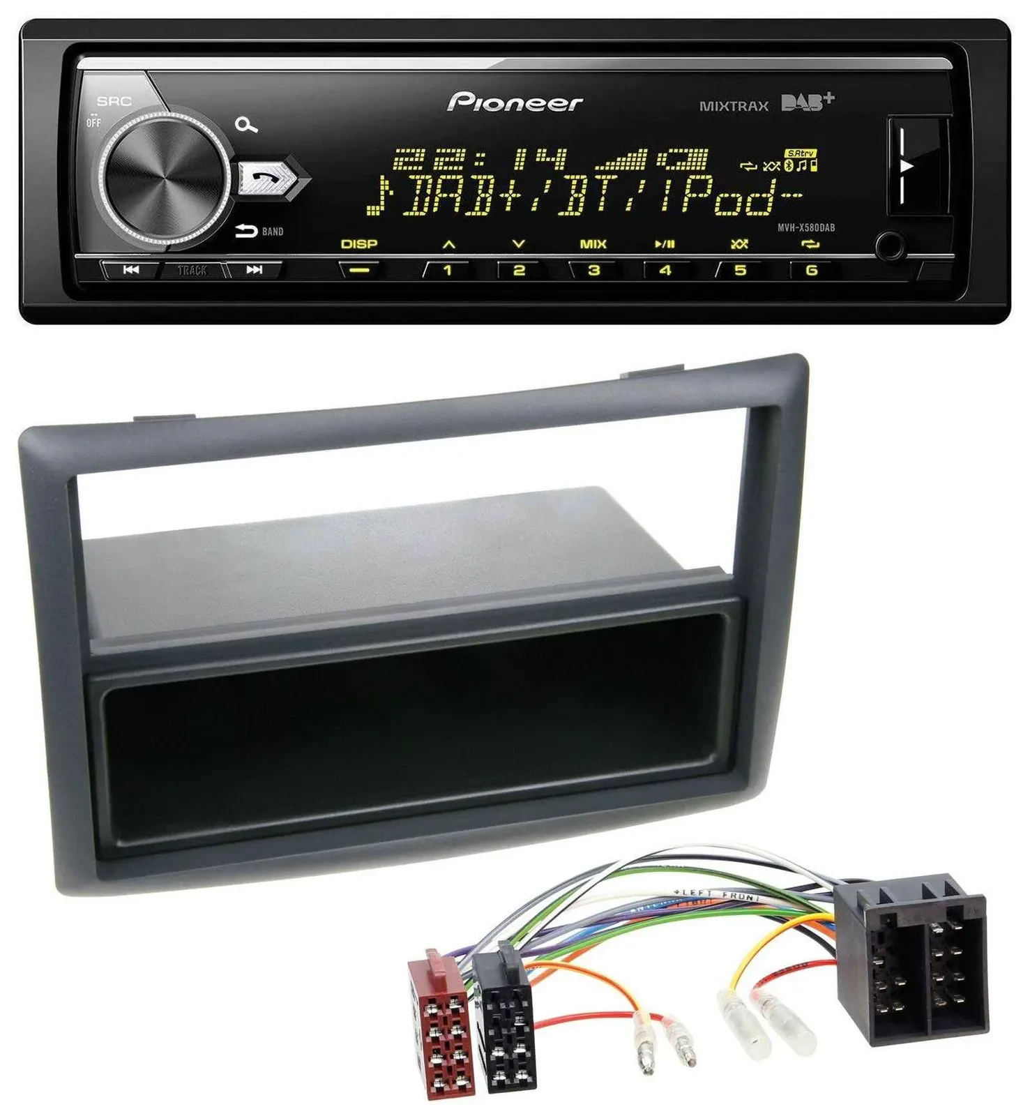 Pioneer Bluetooth USB DAB MP3 Autoradio für Renault Megane Scenic ab 07 schwarz