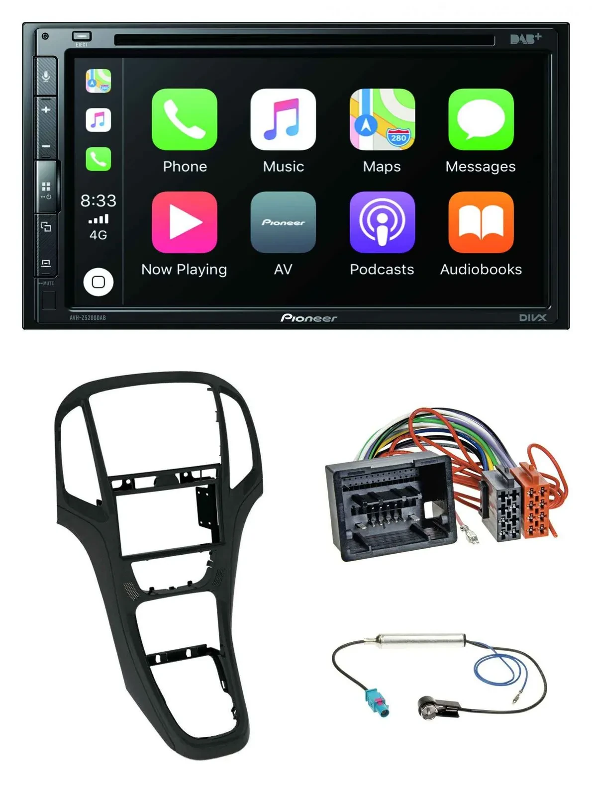 Pioneer DVD 2DIN MP3 DAB Bluetooth USB Autoradio für Opel Astra J ab 12/09 Perls