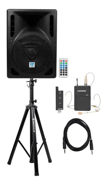 Rockville 8" Bluetooth Speaker System w/ Headset Mic For Speeches, Presentations