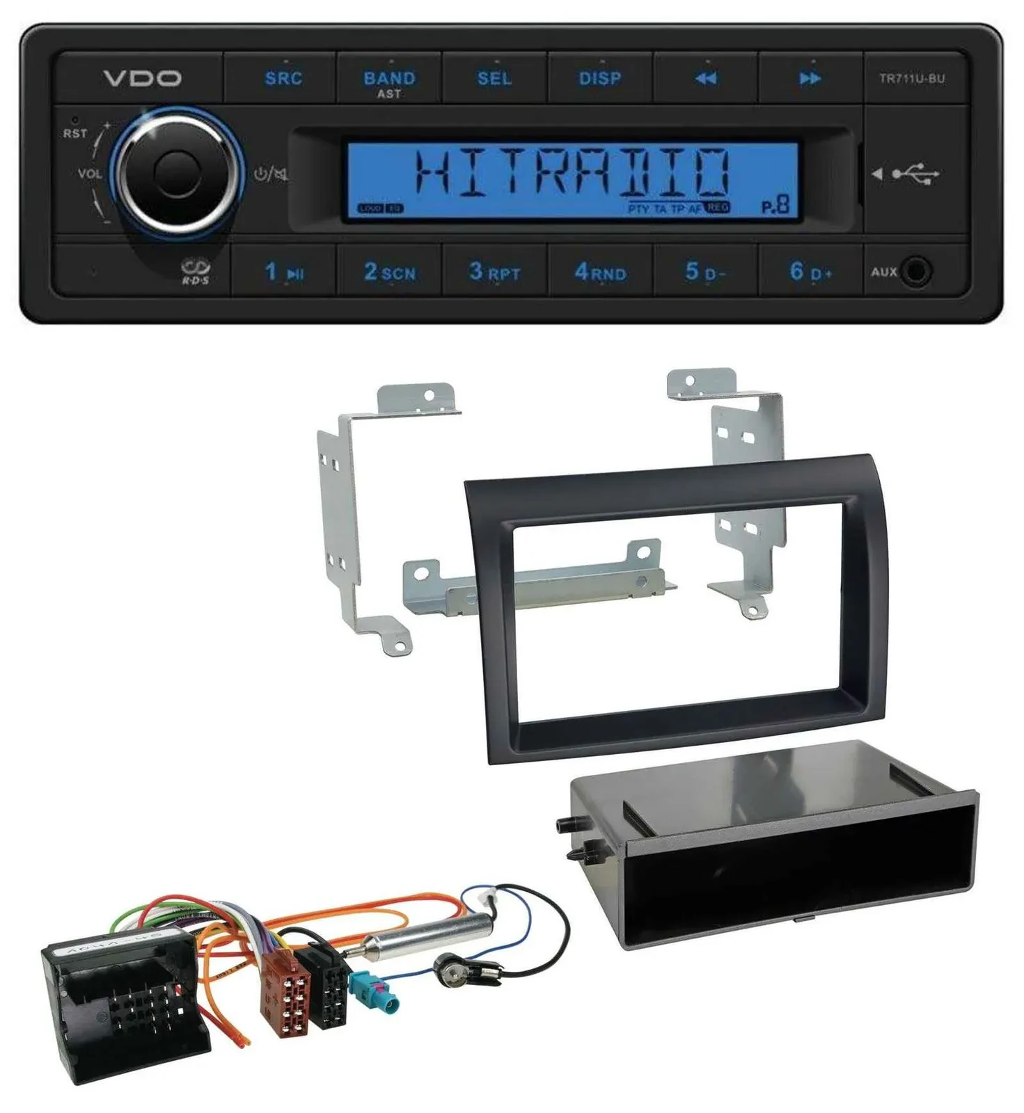 VDO AUX 1DIN MP3 USB Autoradio für Citroen Jumper Quadlock 06-11 schwarz Profive