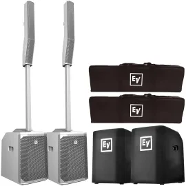 Electro-Voice Evolve 50 Bluetooth White Column PA Systems w/ Subwoofer Covers