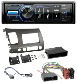 Автомагнитола для Honda Civic Hybrid FD3 (2006–2010) JVC Bluetooth, MP3, USB, DAB, антрацит