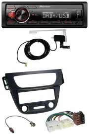 Pioneer 1DIN MP3 DAB USB AUX Autoradio für Renault Megane 3 09-14 schwarz