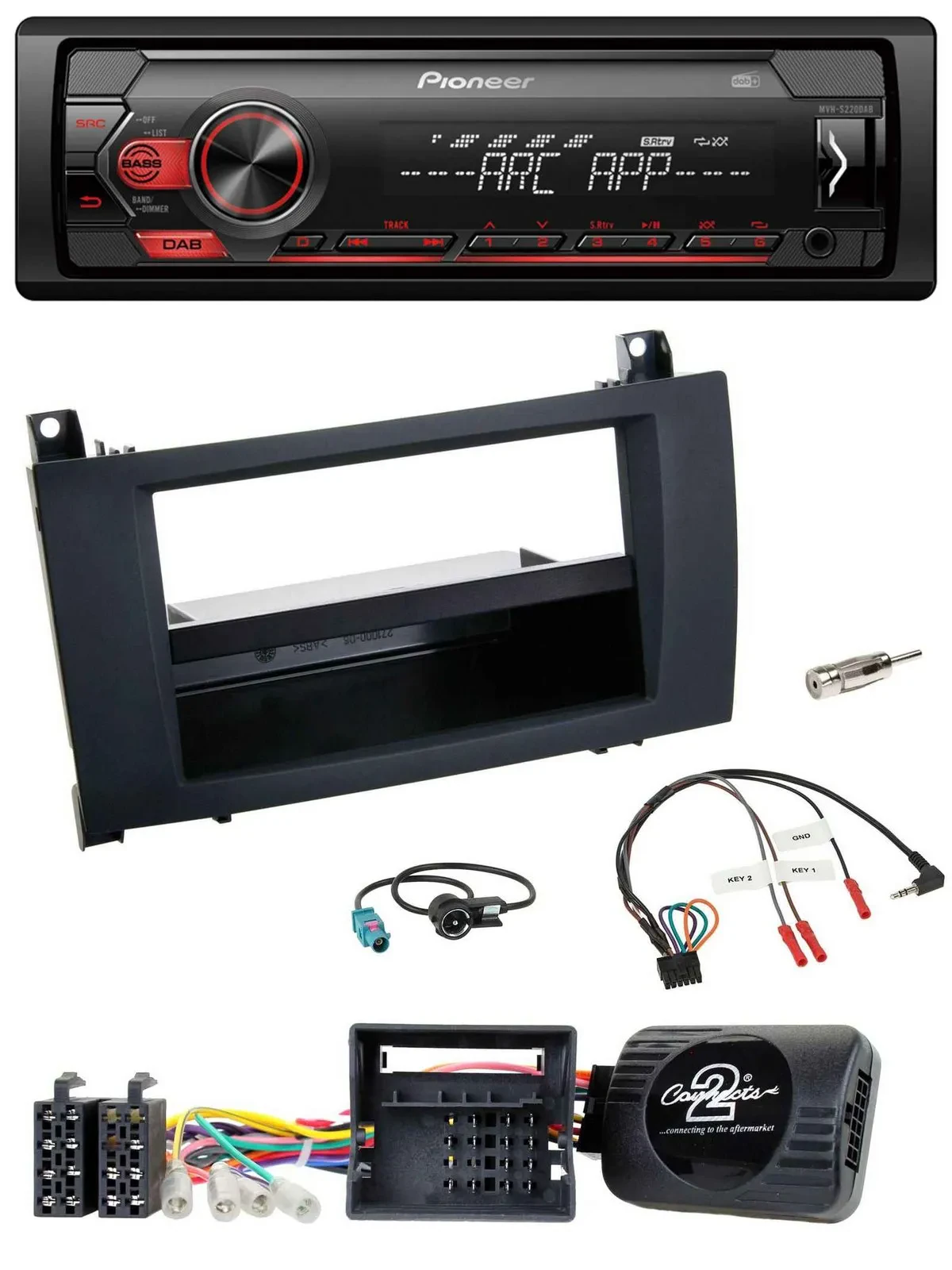 Pioneer DAB 1DIN MP3 Lenkrad USB Autoradio für Mercedes SLK R171 2008-2011
