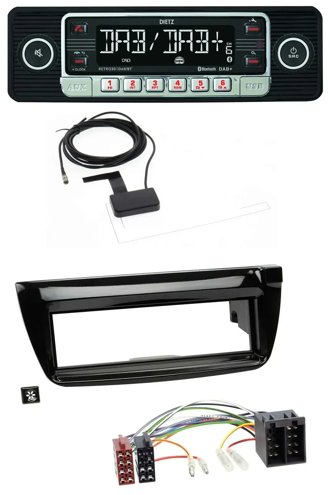 Dietz DAB Bluetooth USB MP3 Autoradio für Opel Combo ab 11 Fiat Doblo 12-15