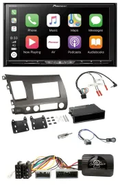 Pioneer 2DIN Lenkrad USB DAB DVD Bluetooth Autoradio für Honda Civic 06-10 Hybri