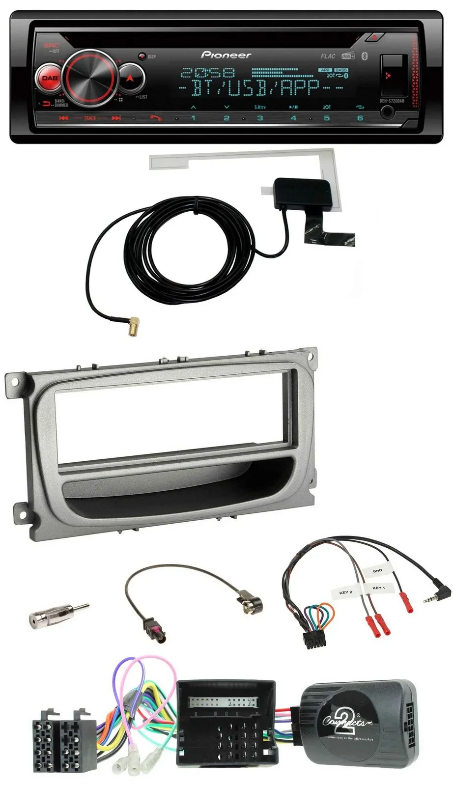 Pioneer DAB CD Lenkrad USB Bluetooth Autoradio für Ford Focus Galaxy C-Max Can a