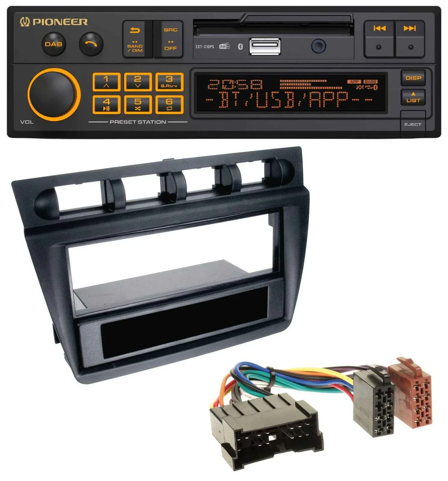 Pioneer DAB MP3 USB Bluetooth Autoradio für Kia Picanto (ab 2006) - schwarz