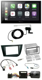 Pioneer USB Lenkrad 2DIN Bluetooth DAB Autoradio für Seat Leon 2005-2009 schwarz