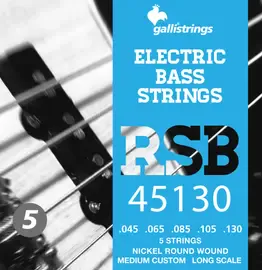 Струны для бас-гитары Galli Strings RSB45130 Nickel Medium Custom 045-130