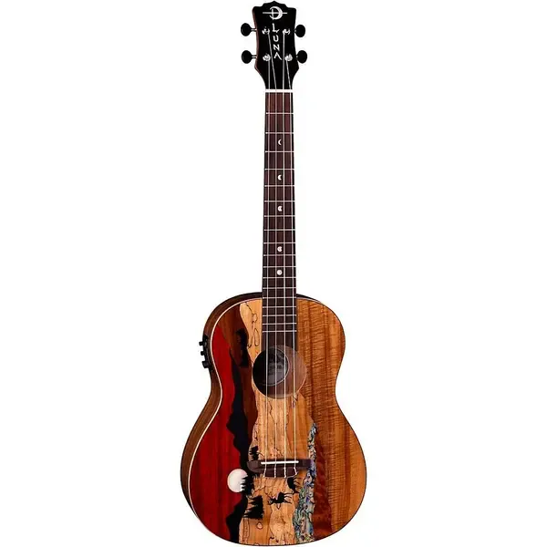 Укулеле Luna Guitars Vista Deer Baritone Acoustic-Electric Ukulele Gloss Natural