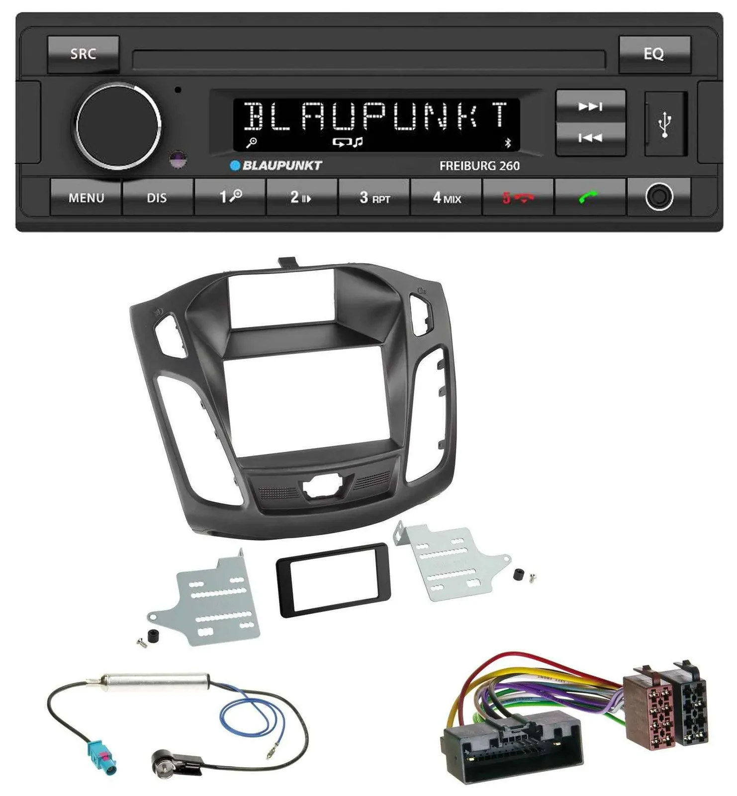 Blaupunkt AUX Bluetooth MP3 USB Autoradio für Ford Focus (DYB, 2011-2014)