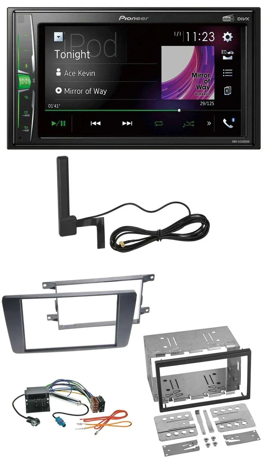 Автомагнитола для Skoda Octavia 2004–2013, Scout 2006–2012 Pioneer 2DIN, DAB, Bluetooth, MP3, AUX