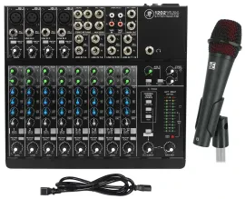 Mackie 1202VLZ4 12-Channel Analog Mixer w/ 4 ONYX Preamps+Se Electronics Mic
