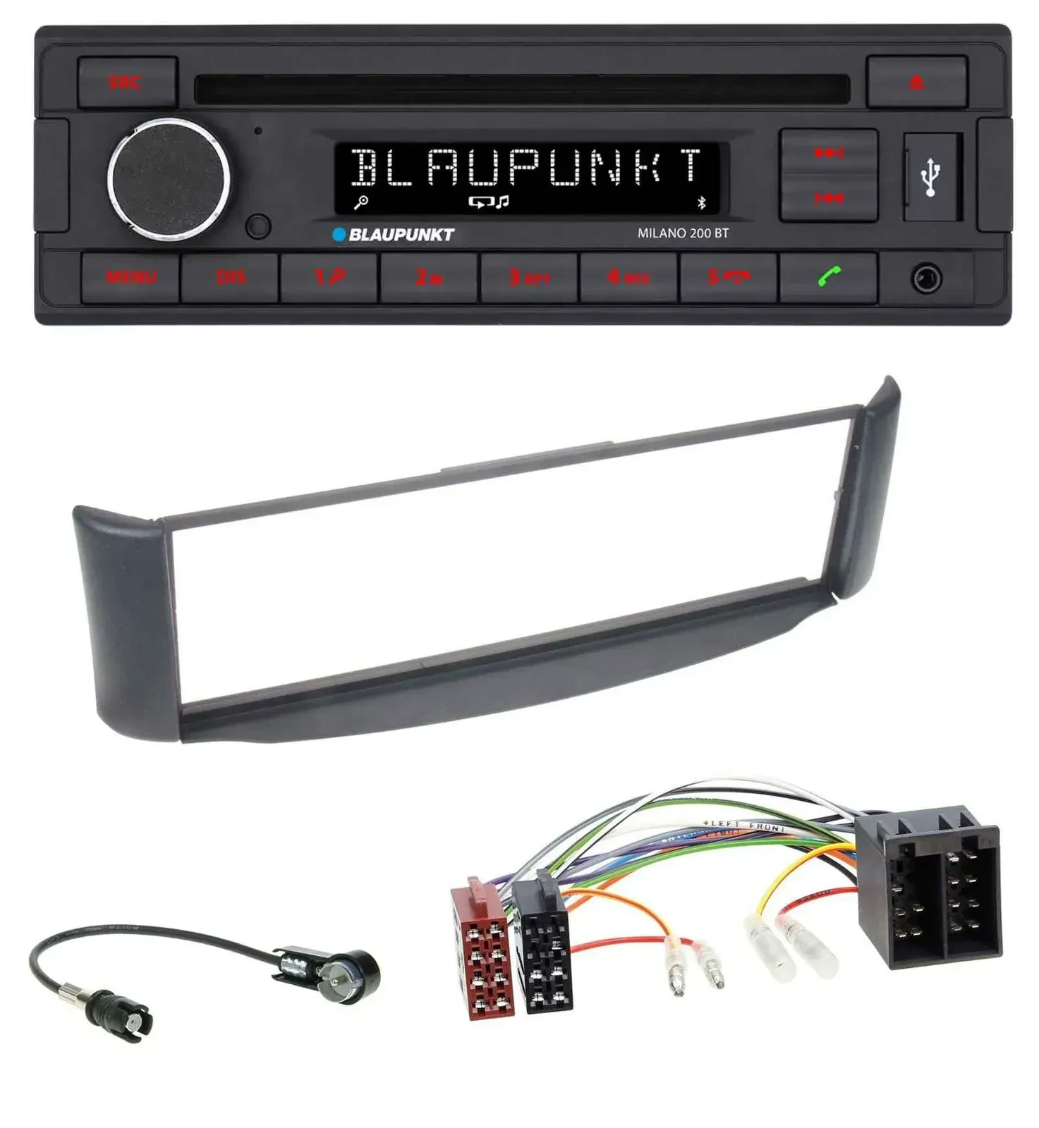 Blaupunkt MP3 USB CD Bluetooth AUX Autoradio für Smart ForTwo 450 grau ohne Meta
