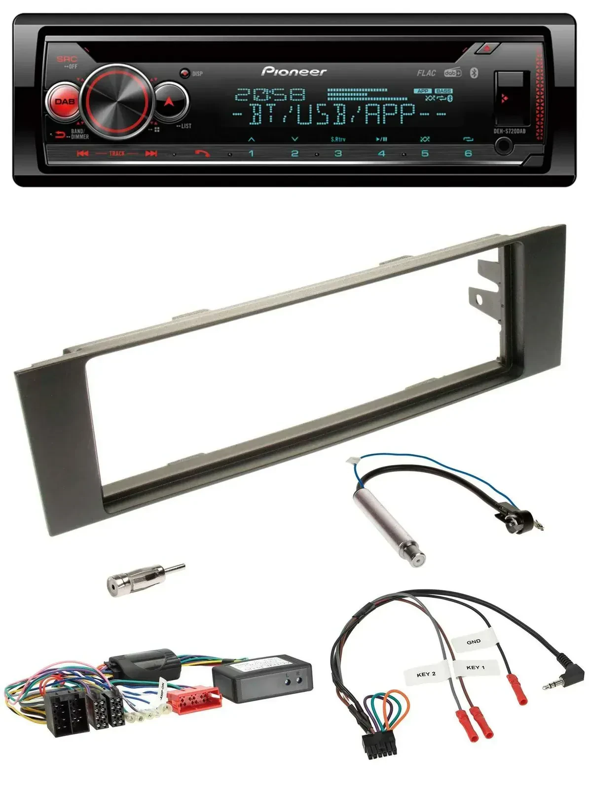 Pioneer Lenkrad DAB CD Bluetooth USB Autoradio für Audi A3 03-06 Teilsystemadapt