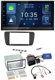 JVC DAB Bluetooth Lenkrad USB 2DIN Autoradio für Seat Ibiza ab 08 azabacheschwar