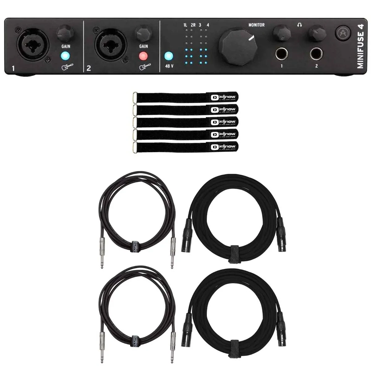 Arturia MINIFUSE-4-BLACK Black Audio & MIDI STudio Recording Interface with C...