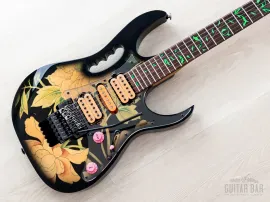 1997 Ibanez JEM77-FP Steve Vai Signature Vintage Guitar Black Floral Pattern