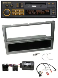 Pioneer DAB Lenkrad USB Bluetooth Autoradio für Opel Corsa C 00-04 aluminium
