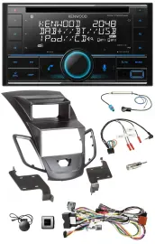 Kenwood CD 2DIN DAB USB Lenkrad Bluetooth Autoradio für Ford Fiesta Display 2008