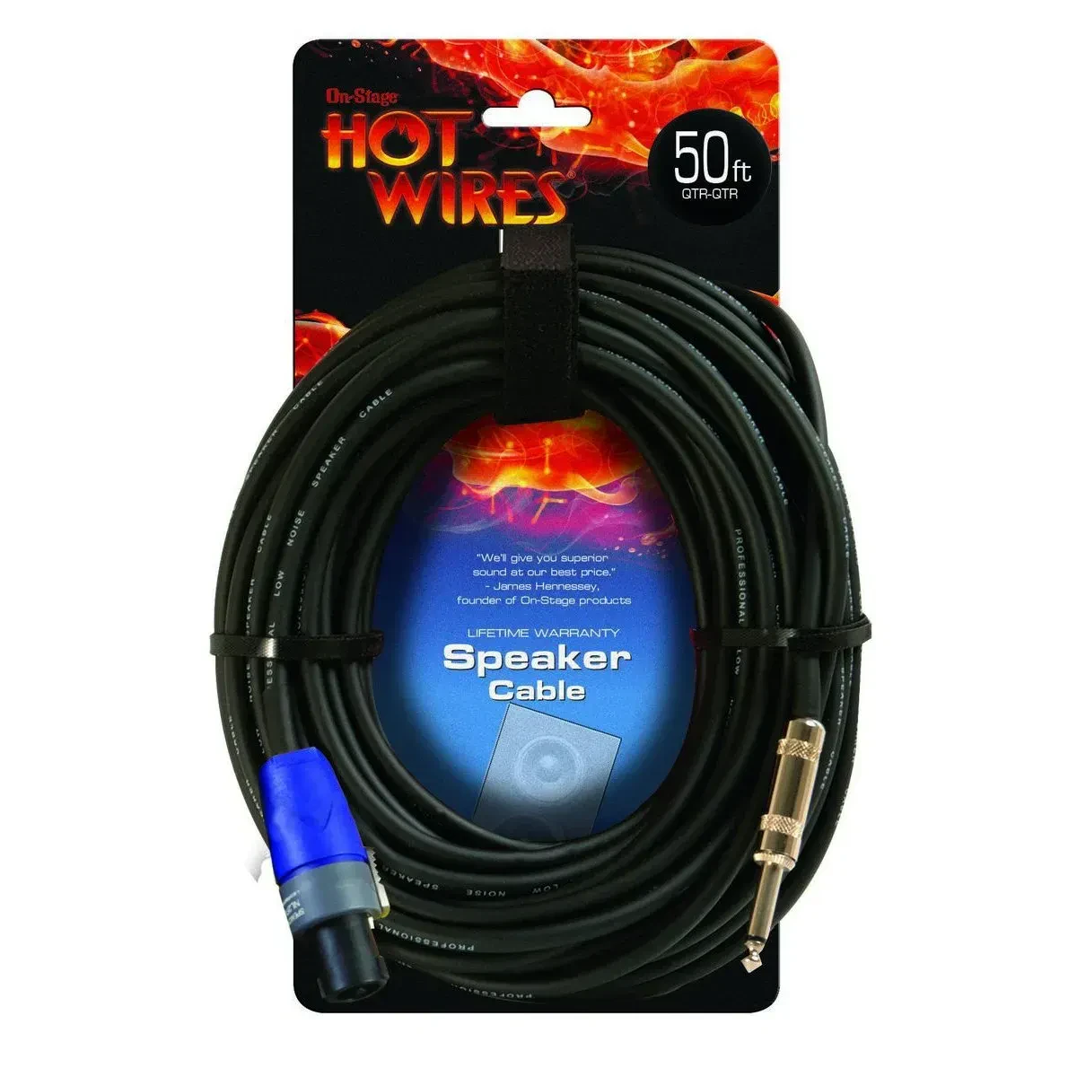 Спикерный кабель OnStage SP14-50SQ Hot Wires Black 15 м