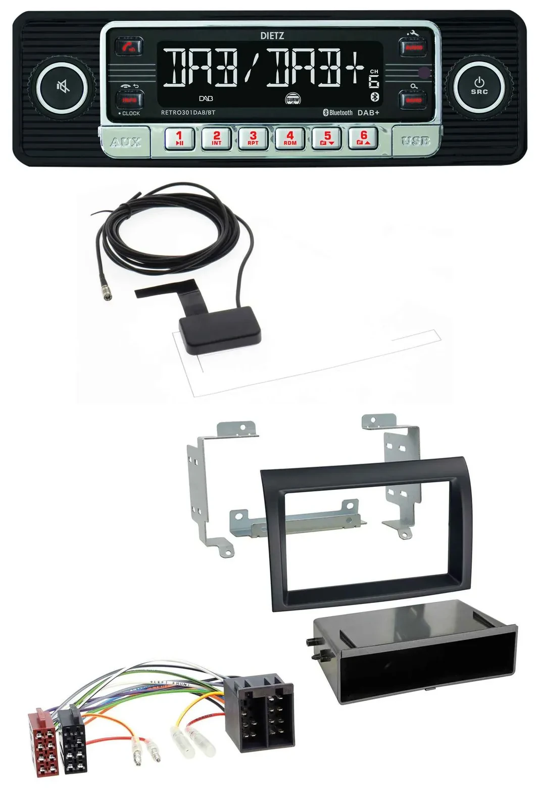Dietz DAB Bluetooth USB MP3 Autoradio für Citroen Jumper Fiat Ducato 06-11 schwa