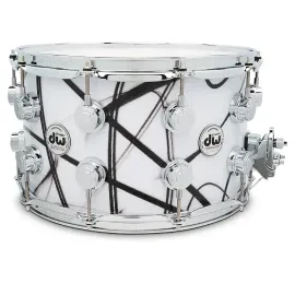 DW Collector's SSC Maple Finish Ply Snare Drum 14 x 8 in. White Glass Contrail