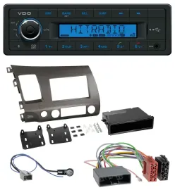 VDO AUX Bluetooth USB MP3 Autoradio für Honda Civic Hybrid FD3 06-10 anthrazit