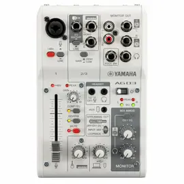 Микшерный пульт Yamaha AG03MK2 3-Channel Mixer USB Interface White