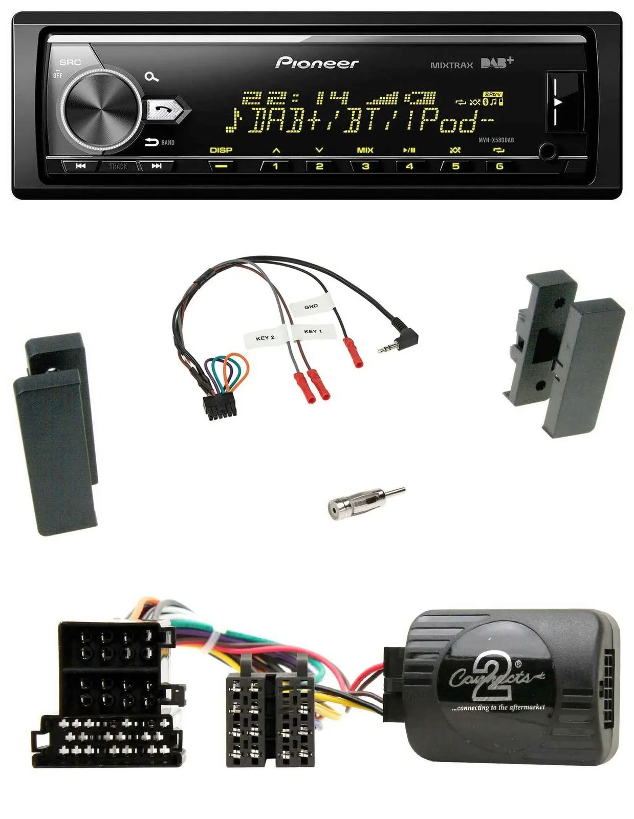 Pioneer Bluetooth USB DAB Lenkrad Autoradio für Seat Leon 2002-2006 Toledo 2002-