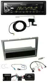 Pioneer Bluetooth DAB USB Lenkrad Autoradio für Opel Corsa C 04-06 aluminium