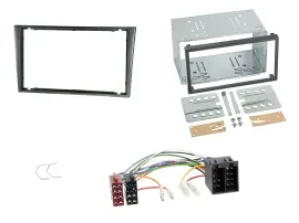 Einbauset Doppel DIN Autoradio für Opel Corsa C ISO 2000-2004 aluminium