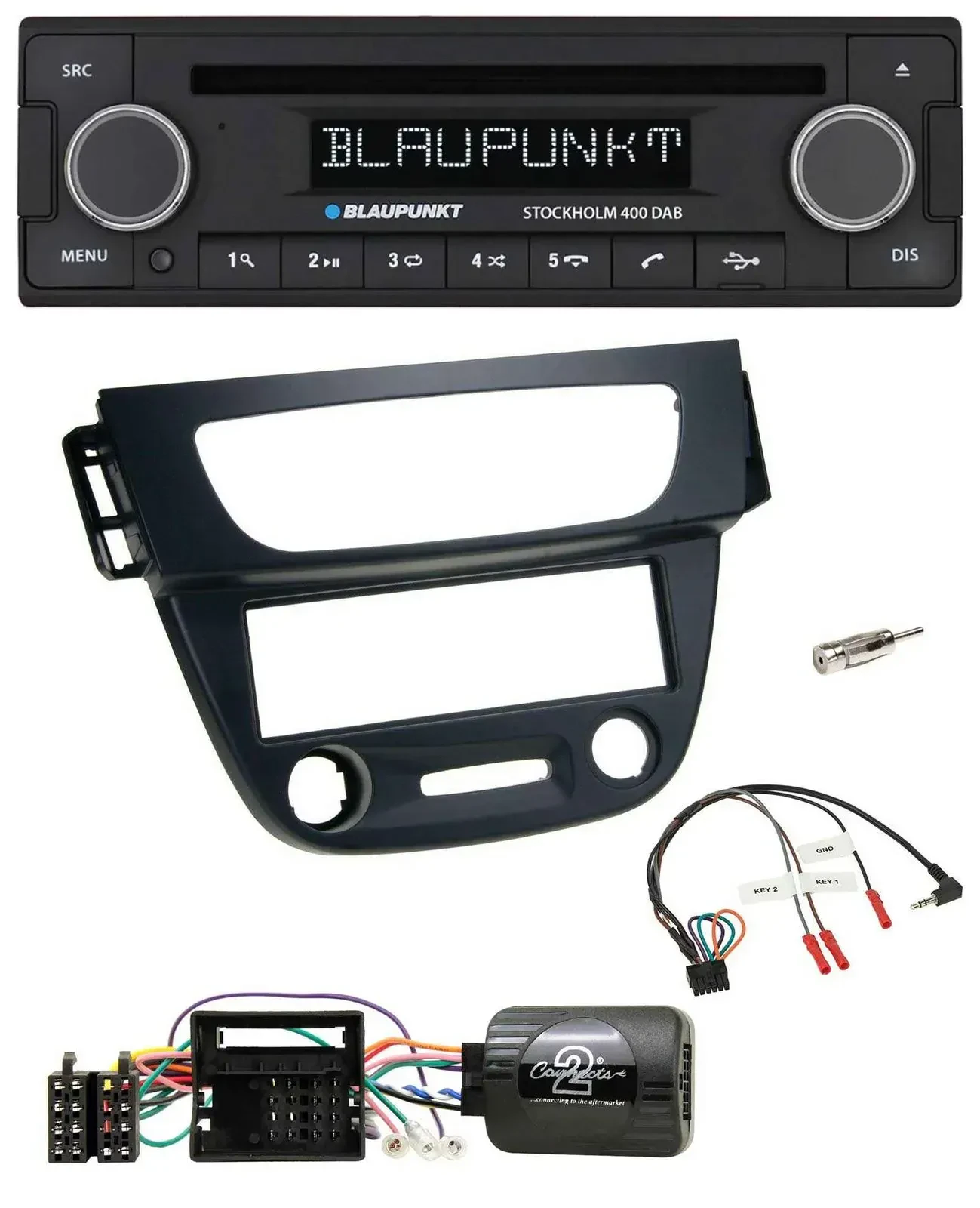 Blaupunkt Lenkrad Bluetooth DAB CD USB Autoradio für Renault Megane III 09-12 sc