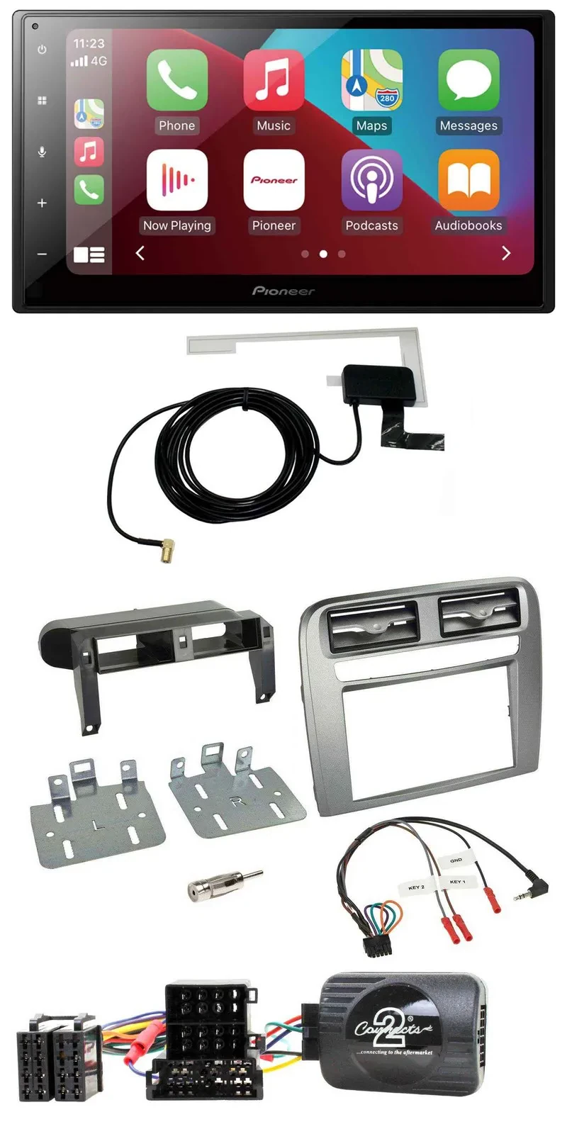 Pioneer USB Bluetooth DAB Lenkrad 2DIN Autoradio für Fiat GrandePunto 05-06 anth