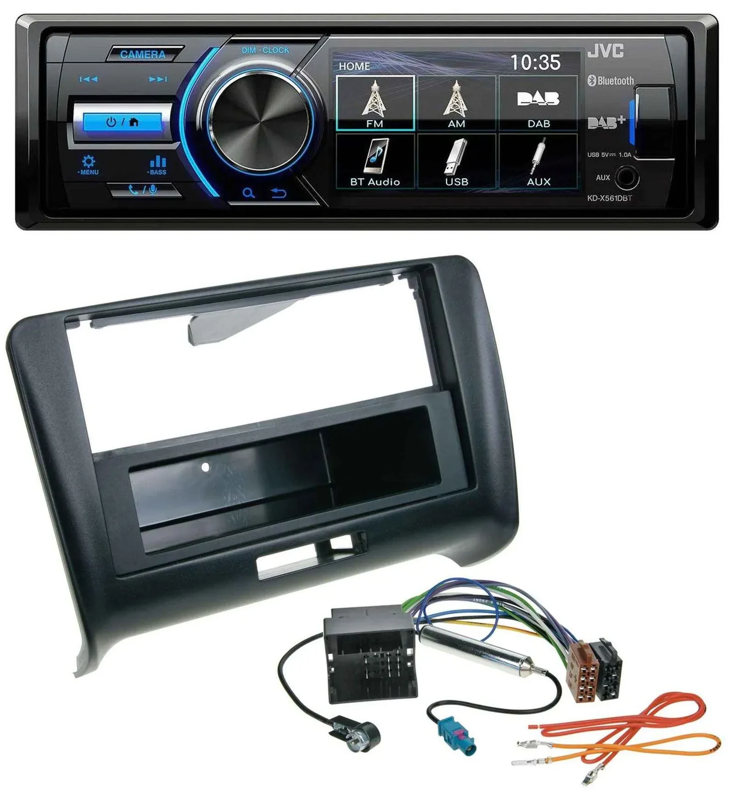 Автомагнитола JVC Bluetooth MP3 USB DAB для Audi TT (2006–2014), Quadlock