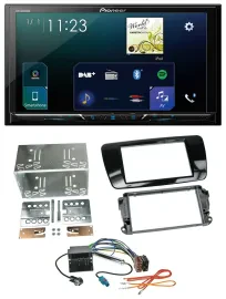 Pioneer MP3 Bluetooth USB 2DIN DAB Autoradio für Seat Ibiza ab 08 Klavierlack-sc