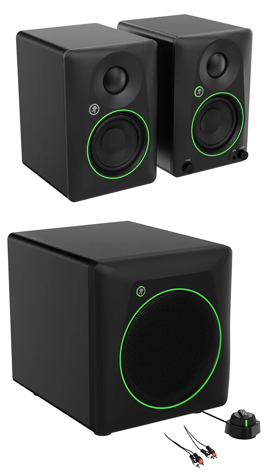 Pair Mackie CR3.5BT 3.5" Powered Studio Monitors w/Bluetooth/Tone Control+8" Sub