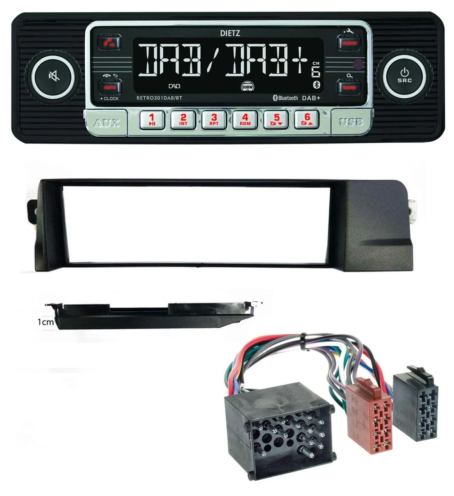 Dietz USB DAB MP3 Bluetooth Autoradio für BMW 3er E46 Profiversion Rundpin