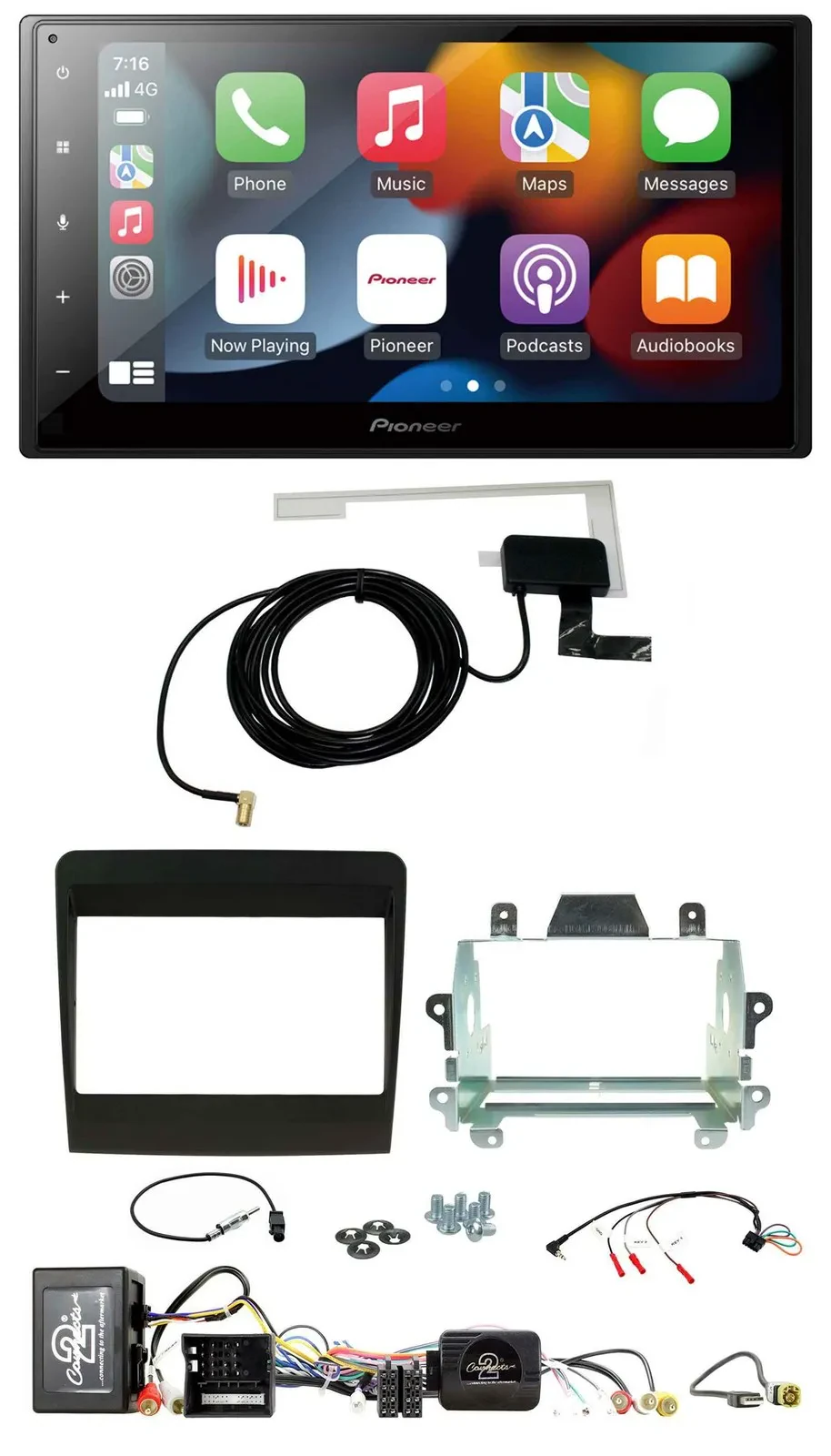 Автомагнитола для Porsche 911 (2011–2017) Pioneer 2 DIN, USB, Bluetooth, DAB, поддержка кнопок на руле, совместима с MOST