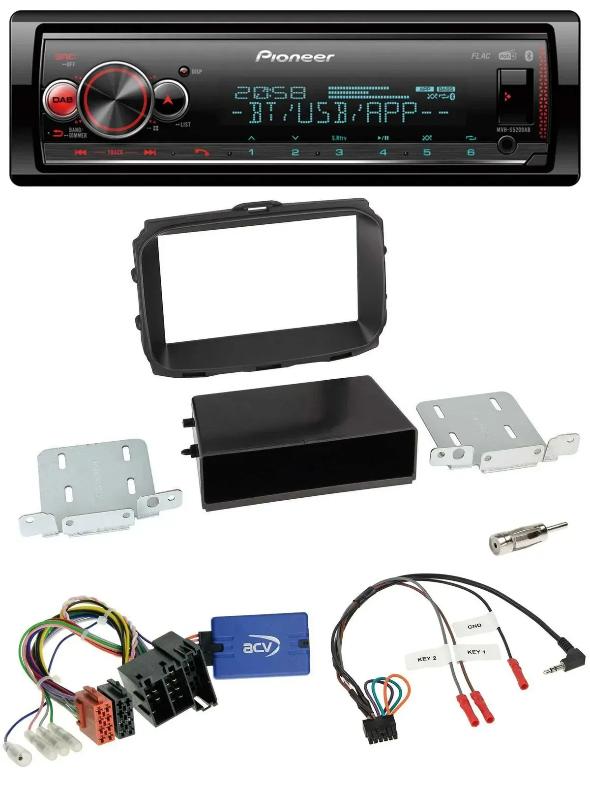 Автомагнитола для Alfa Romeo Giulietta (2013–2021) Pioneer Bluetooth, USB, DAB