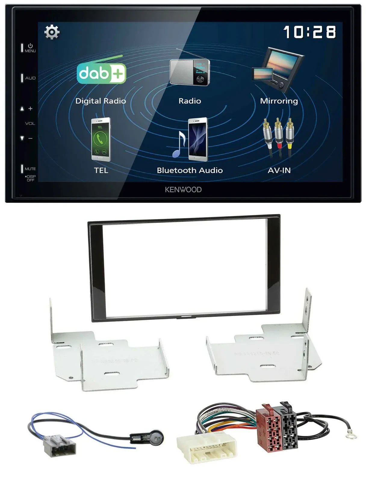 Автомагнитола Kenwood 2-DIN, Bluetooth, USB, DAB, для Nissan Micra/Note (с 2013)