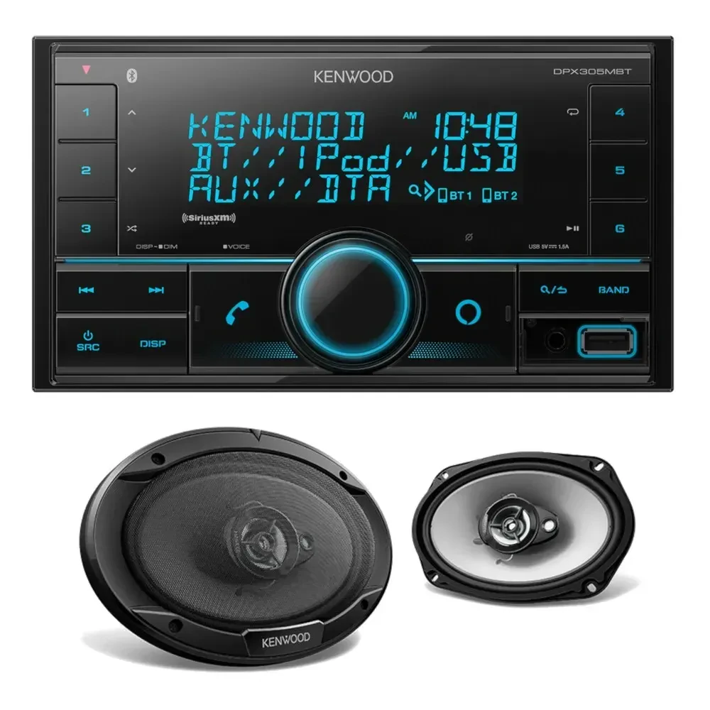 Комплект автозвука Kenwood DPX305MBT_KFC6966S Double-DIN цифровой ресивер + 6x9" коаксиальные колонки (набор)