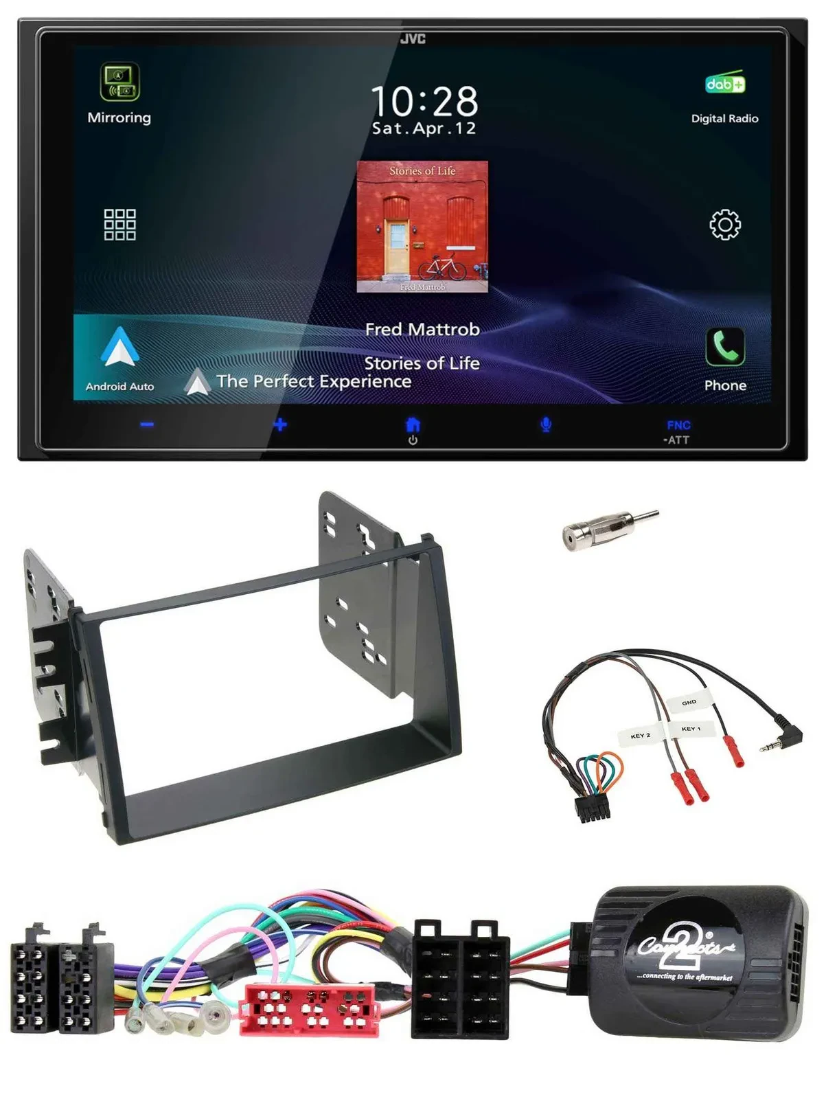 JVC USB Bluetooth 2DIN DAB Lenkrad Autoradio für Kia Soul 2009-2011