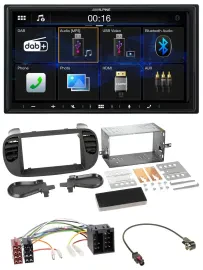 Автомагнитола для Fiat 500 Alpine 2DIN Bluetooth MP3 DAB USB ISO soft-touch