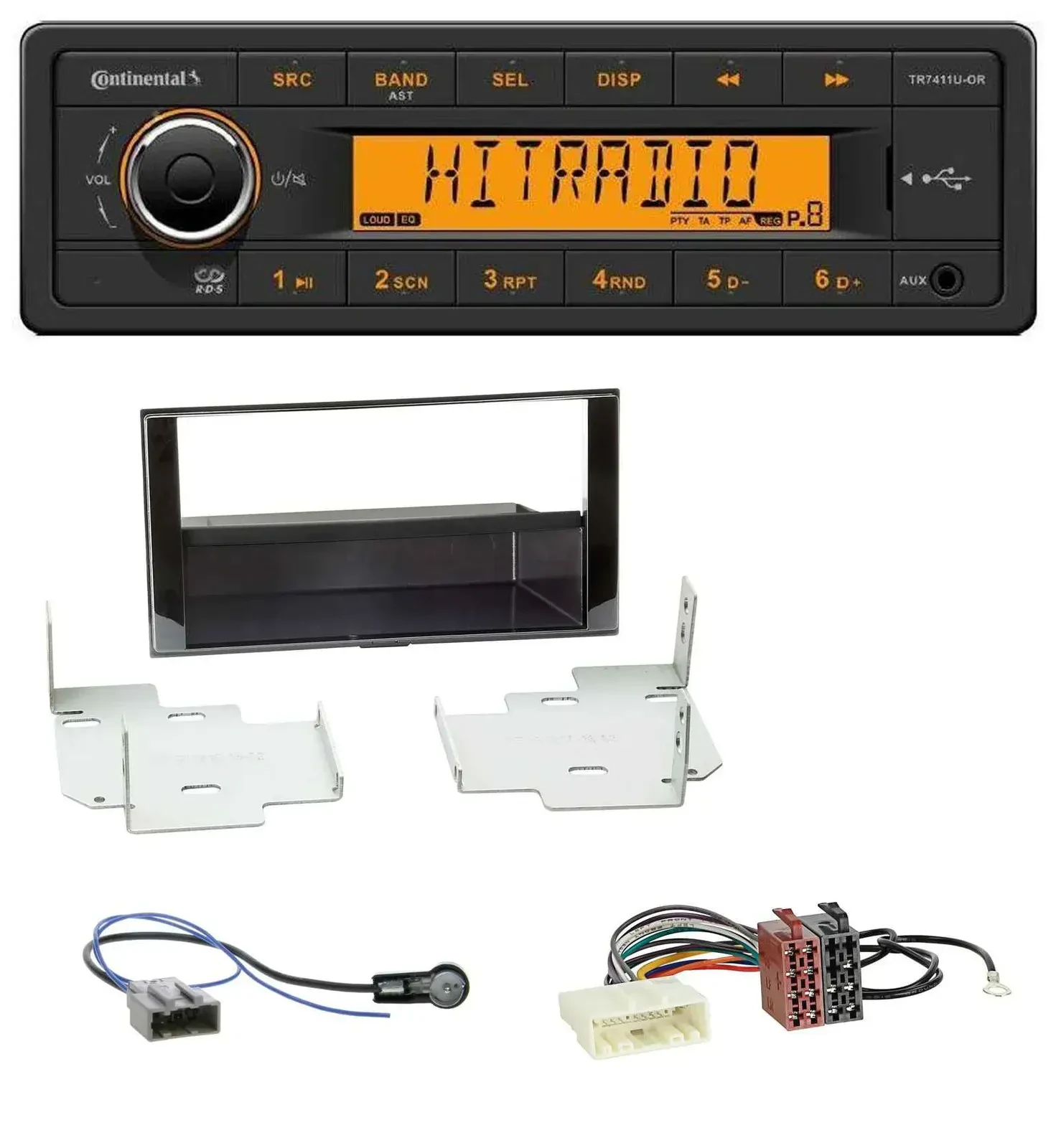 Continental 1DIN USB AUX MP3 Autoradio für Nissan Micra (2013-2017) piano