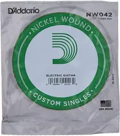 Струна для электрогитары D'Addario NW042 XL Nickel Wound Singles, сталь никелированная, калибр 42